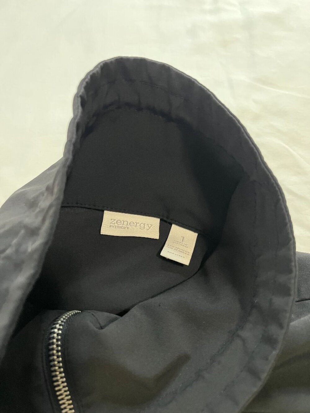 Zenergy By Chico's Black Lightweight Mock Neck Jacket - Picture 4 of 7
